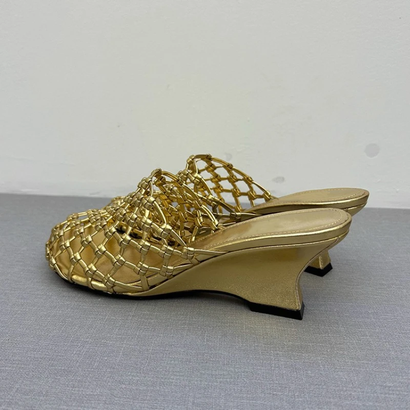 Gold Mesh Woven Slippers Women Fashion Square Toe Wedges Slide Sandals Summer Comfortable Non-Slip Vacation Beach Women Sandals - AliExpress 322 Gold Mesh Woven Slippers Women Fashion Square Toe Wedges Slide Sandals Summer Comfortable Non-Slip Vacation Beach Women Sandals - AliExpress 322