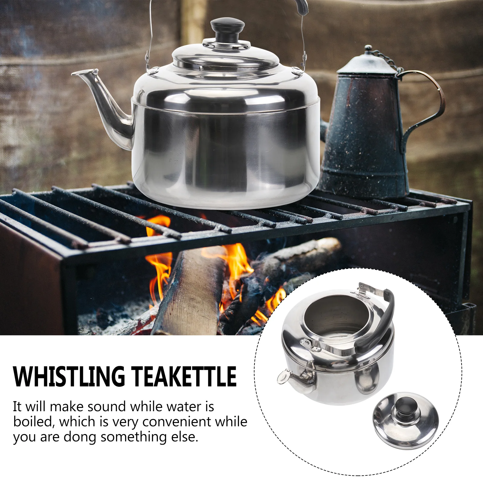 

Whistling Kettle Stove Top Stainless Steel Pot Thickened Teakettle Water Heating Kettle Tea Coffee Gas Furnace Induction Cooker