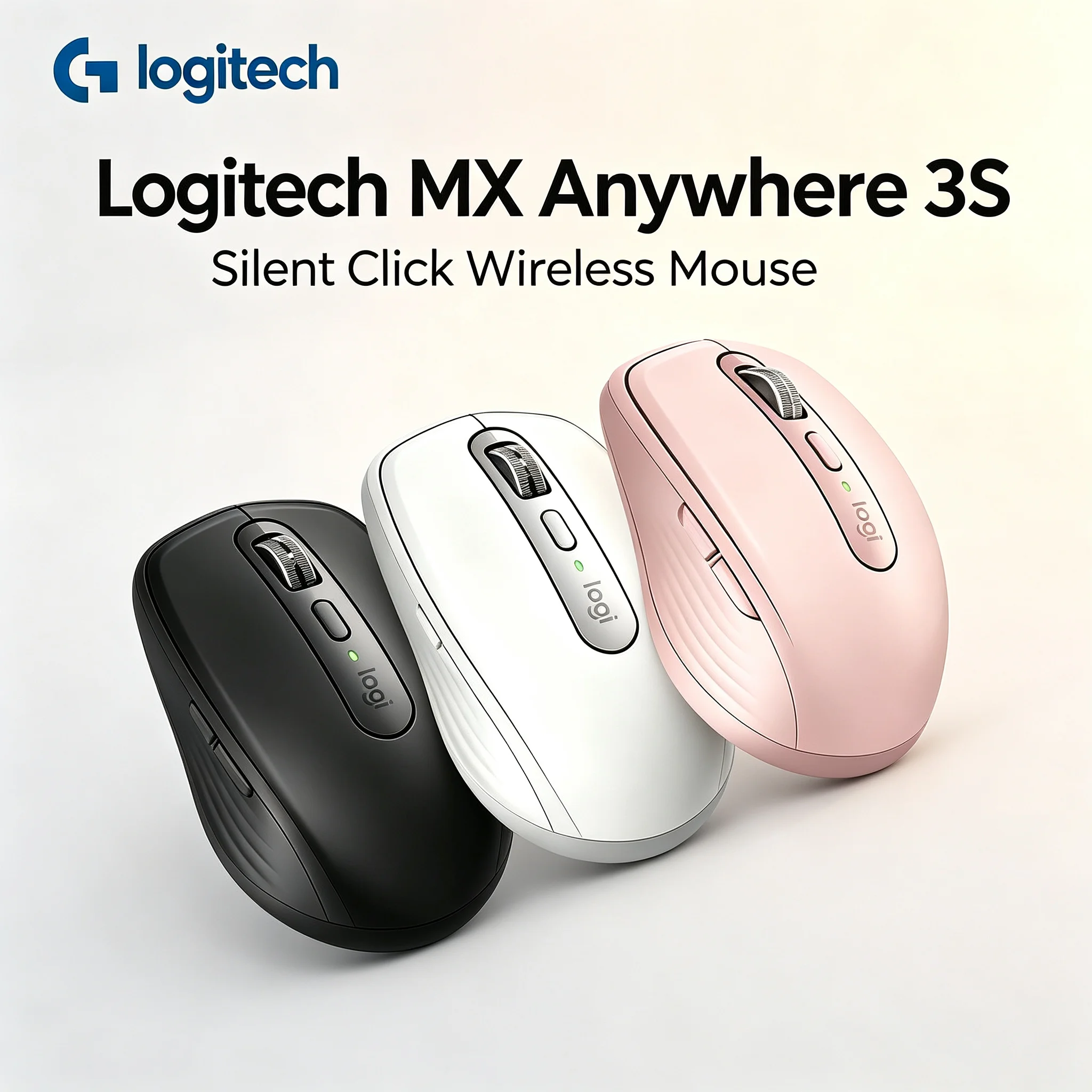 Genuine Logitech MX Anywhere 3S Smooth Scrolling Wireless Mice Multi‑OS Compatible Quiet Click Portable Rechargeable Mouse