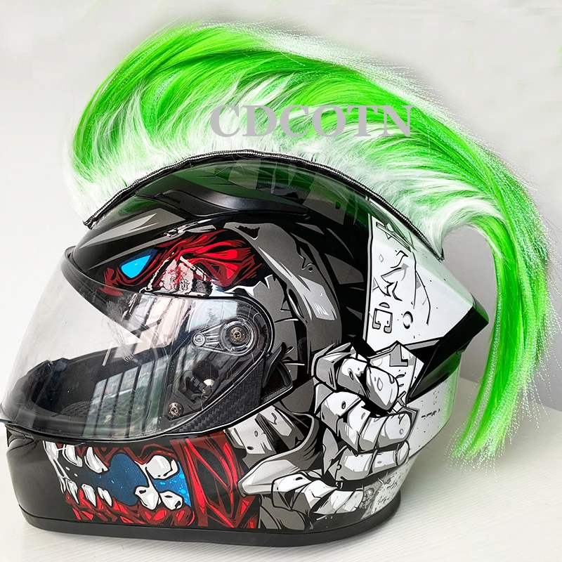 Car Motorcycle Helmet Decorations Hair Punk Colorful Cockscomb Motocross Full Face Off Road Helmet Accessories Stickers Cosplay