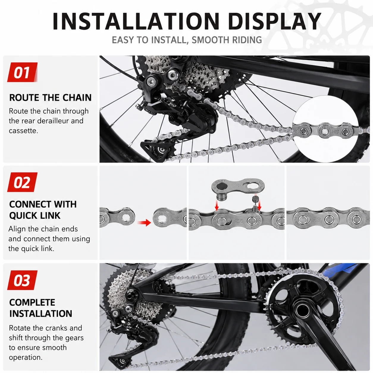 PINMOAP 1PC 6/7/8/9/10/11 Speed Bike Chain Anti Rust Bicycle Chain Fit Mountain Road Bike Repair Kit Smooth Shift Easy Install - view 6