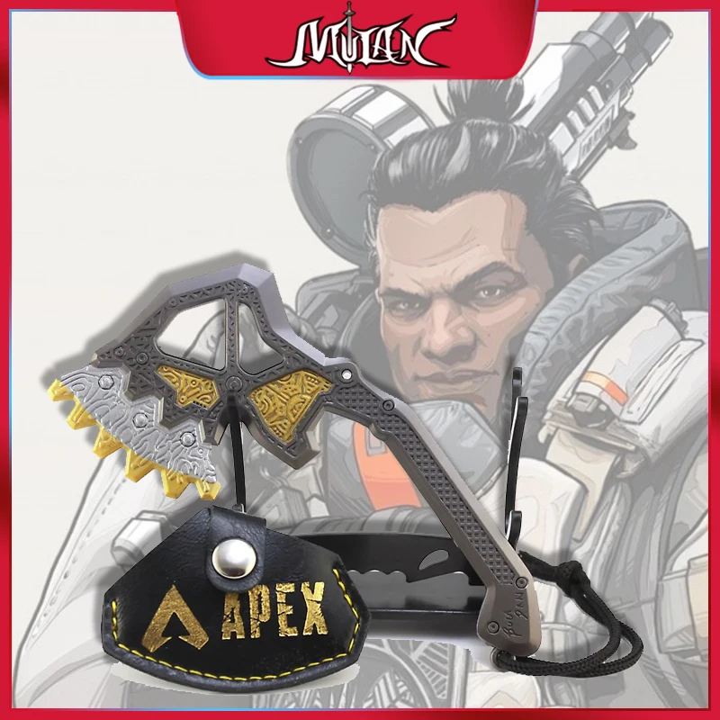 13cm/15cm Apex Legends Heirloom Gibraltar Weapon War Club Metal Model with Holster Real Steel Axe Sword Safety Toys Boys Gifts