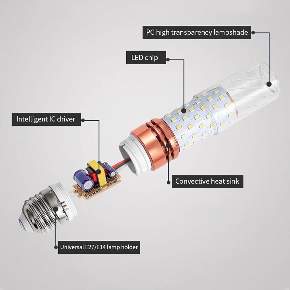 4PCS LED Corn Bulb Light E27 E14 SMD2835 Warm White 3000K Cold White 6000K Natural Light 4000K AC85-265V For Home Decoration