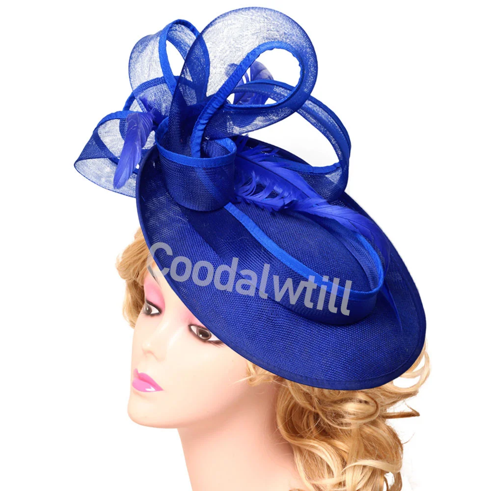 

Royal Ascot Fascinators Hat Flower Mesh Ribbons Feathers On Headband And Clip Tea Party Headwear For Bride Women Headpeice