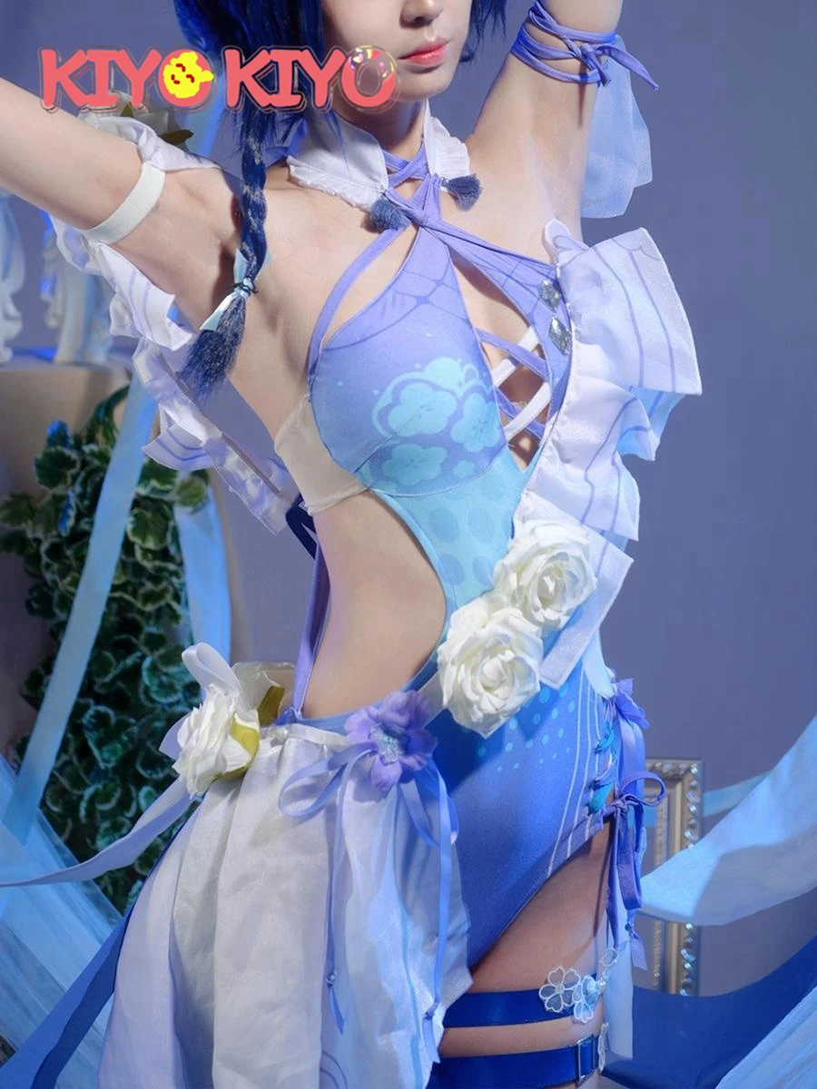 KIYO-KIYO Honkai Impact 3 Raiden Mei Cosplay Kostüm Anime Raiden Mei sexy Overall weibliches Halloween Kostüm