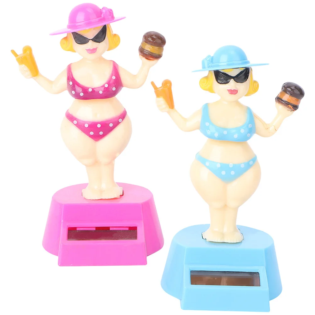 

2 Pcs Dashboard Female Figurines Car Interior Decor Desktop Decoration DIY Household