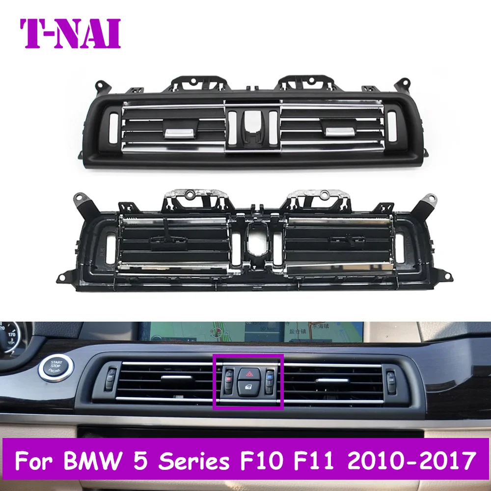 

F10 F11 F18 Car Console Central Chromed Air Vent Grille Outlet Panel Cover For BMW 5 Series 520i 528i 530i 535i 64229166891