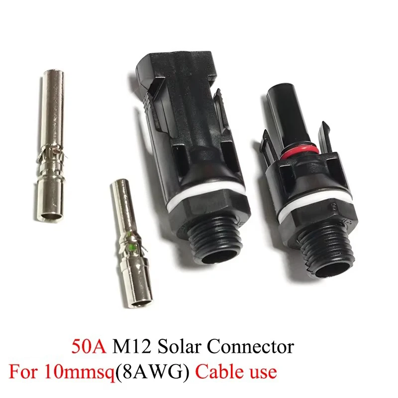 1/3/5/10 Pairs/Lot Solar Panel Mount Connector M12 Thread Solar Male Female Connectors for Inverter DC Combiner Box Installation