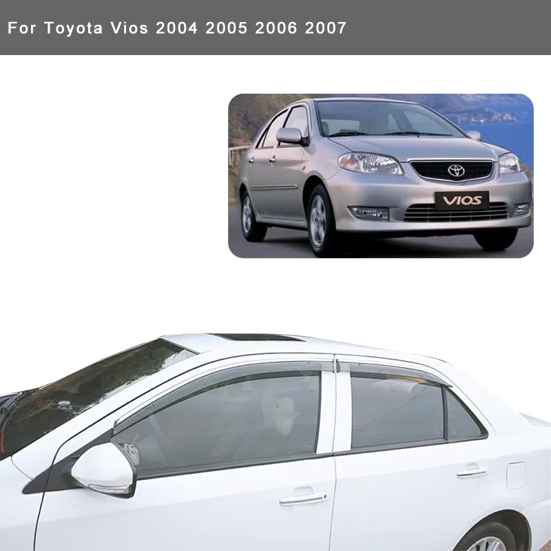 مناسبة لـ 2004-2007 Vios درع الطقس لنافذة Vios المطر الحاجب حقن مصبوب درع المطر منحرف التهوية #4