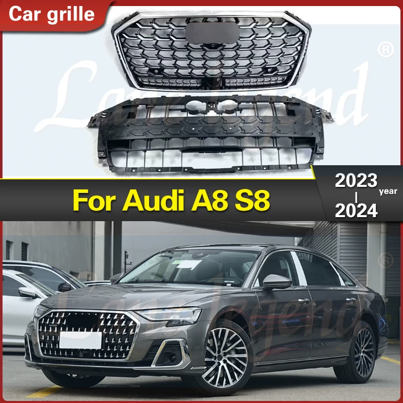 High quality ABS Front net front front grille air intake grille decorative For Audi A8 S8 2023 2024 for S8 Style Racing Grill