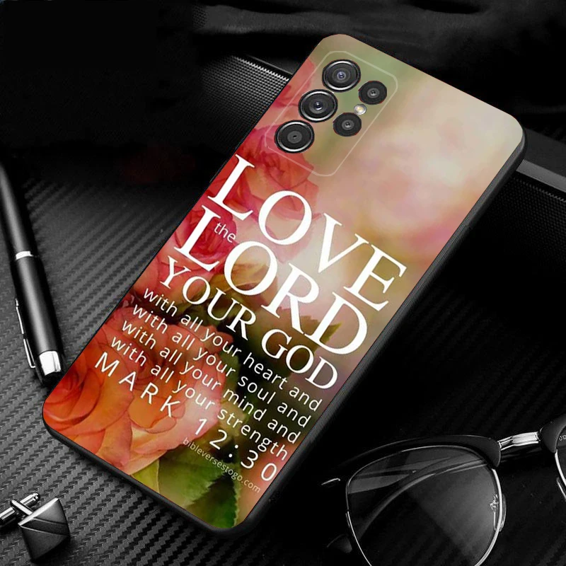 Phone Case for Samsung Galaxy S25 S24 S23 S22 S21 S20 Ultra S20 S22 S21 S20 FE S24 Plus Bible verse Jesus Christian God
