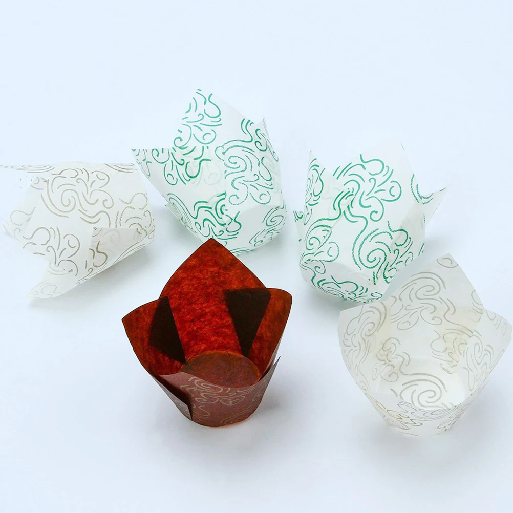 

150pcs Paper Cupcake Wrappers Disposable Cake Packaging Paper Bread Holder For Birthday Party Shower Family Gathering Oil