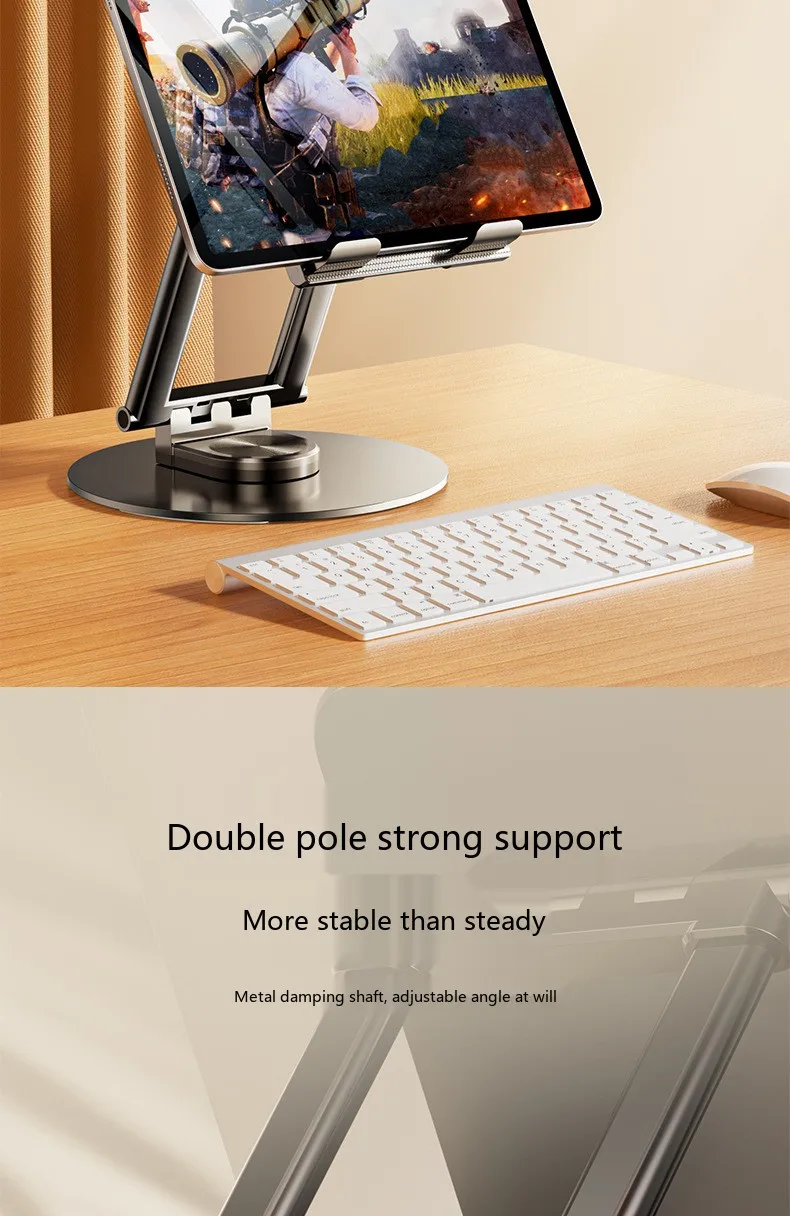 Desktop-Tablet-Ständer, Teleskopisch, Faltbar, Drehbar, Lazy-Halterung für Live-Streaming, Video, Online-Kurse, für Zuhause und Büro – Detail 4