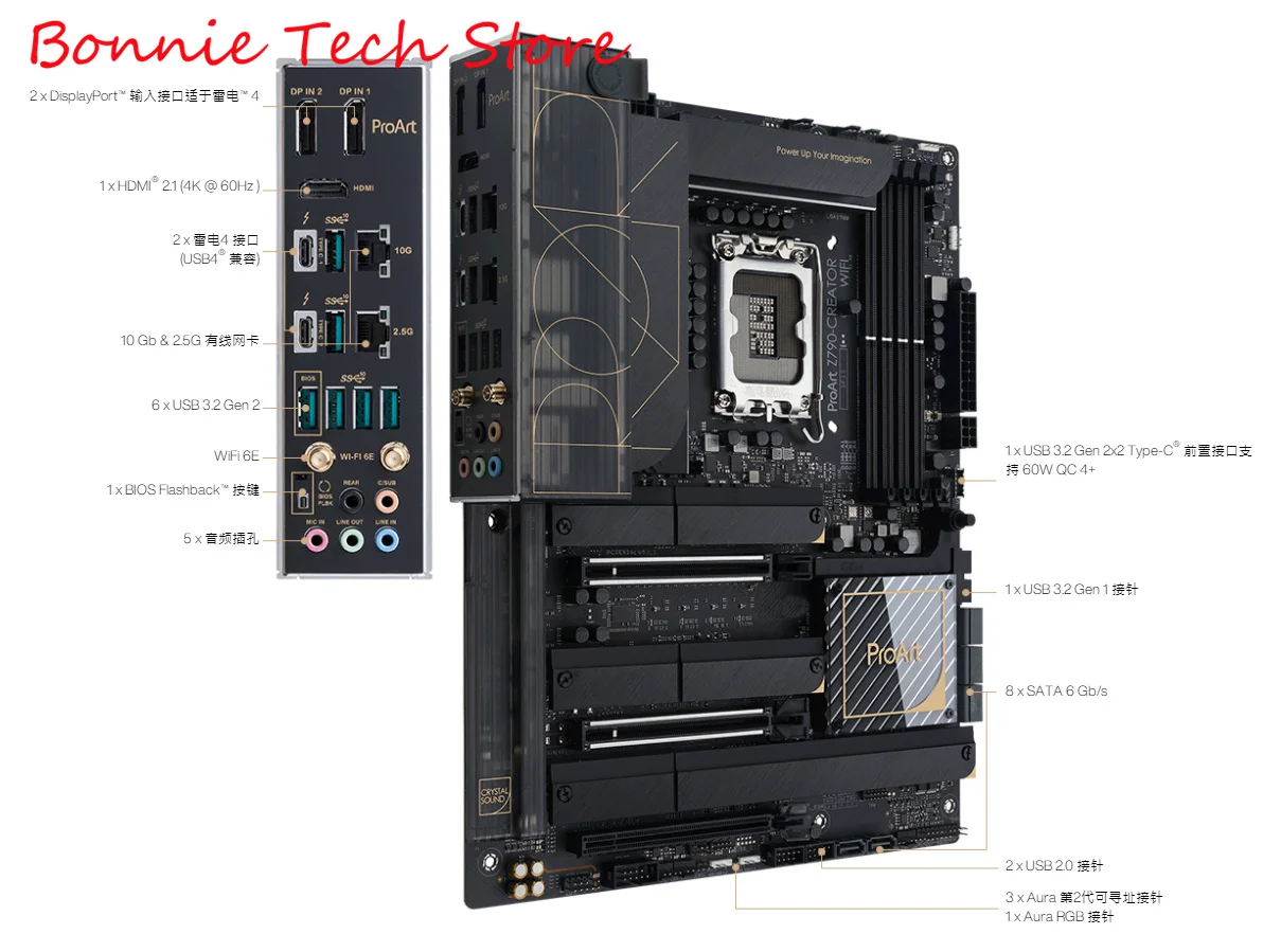 

ProArt Z790-CREATOR WIFI ,Socket LGA1700 Motherboard,12th/13th Generation Core Processors,PCIe 5.0 , DDR5,WiFi 6E