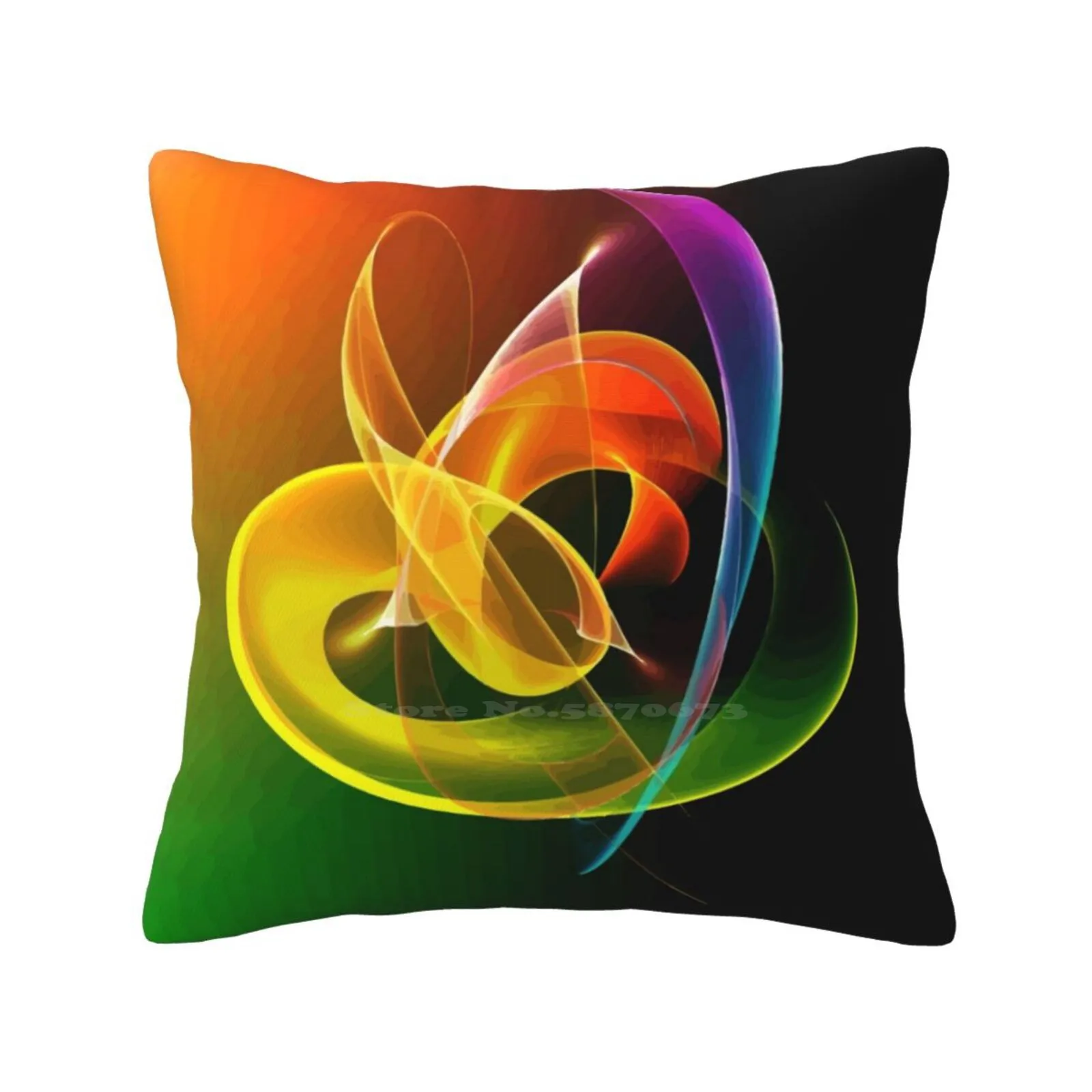 Melody Home Sofa Car Waist Throw Pillowcase Melody Abstract Fractal Colorful