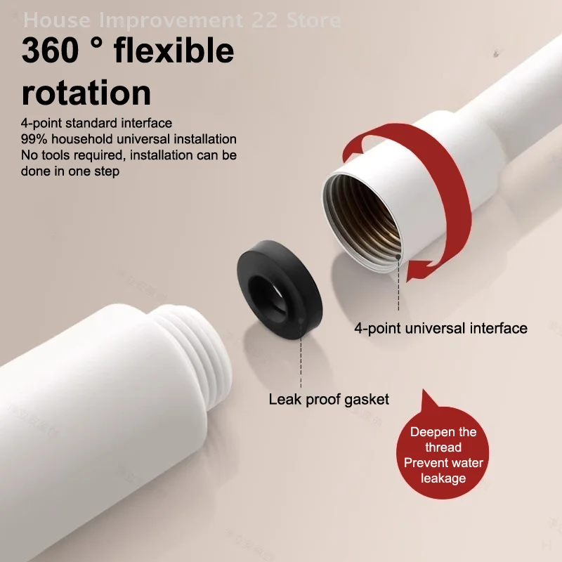 PVC Handheld Shower Head Hose Universal Flexible Anti Winding Explosion-proof Water Tube Bathroom Faucet Hose Extension Pipe