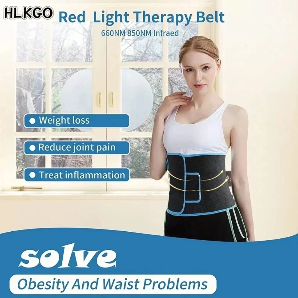 

All-in-One Red Light Therapy LED Belt Hot Compress, Vibration Massage & Phototherapy for Health & Beauty