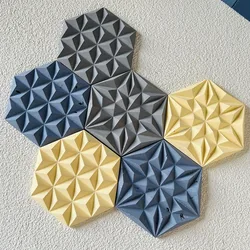 2pcs/Set Geometric Coaster Cement Mold Hexagonal Wall Tile Background Gypsum Silicone Mold DIY Wall Decor Clay Resin Mold