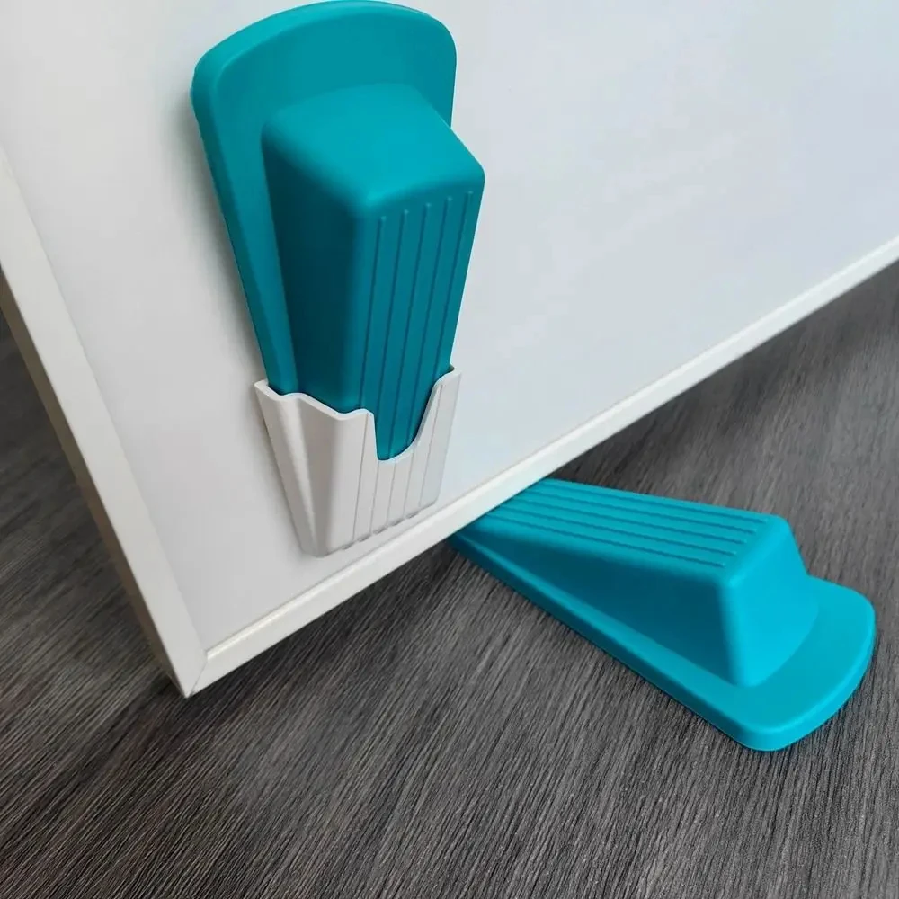 Silicone Door Stopper Self Adhesive Strong Suction Wall Protectors Hidden Mute Anti Collision Floor Holder 12*5.4*3.3cm