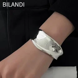 Bilandi Modern Jewelry Luxury Temperament Metal Irregular Open Bracelets For Women Party Gifts Cool Trend Accessories