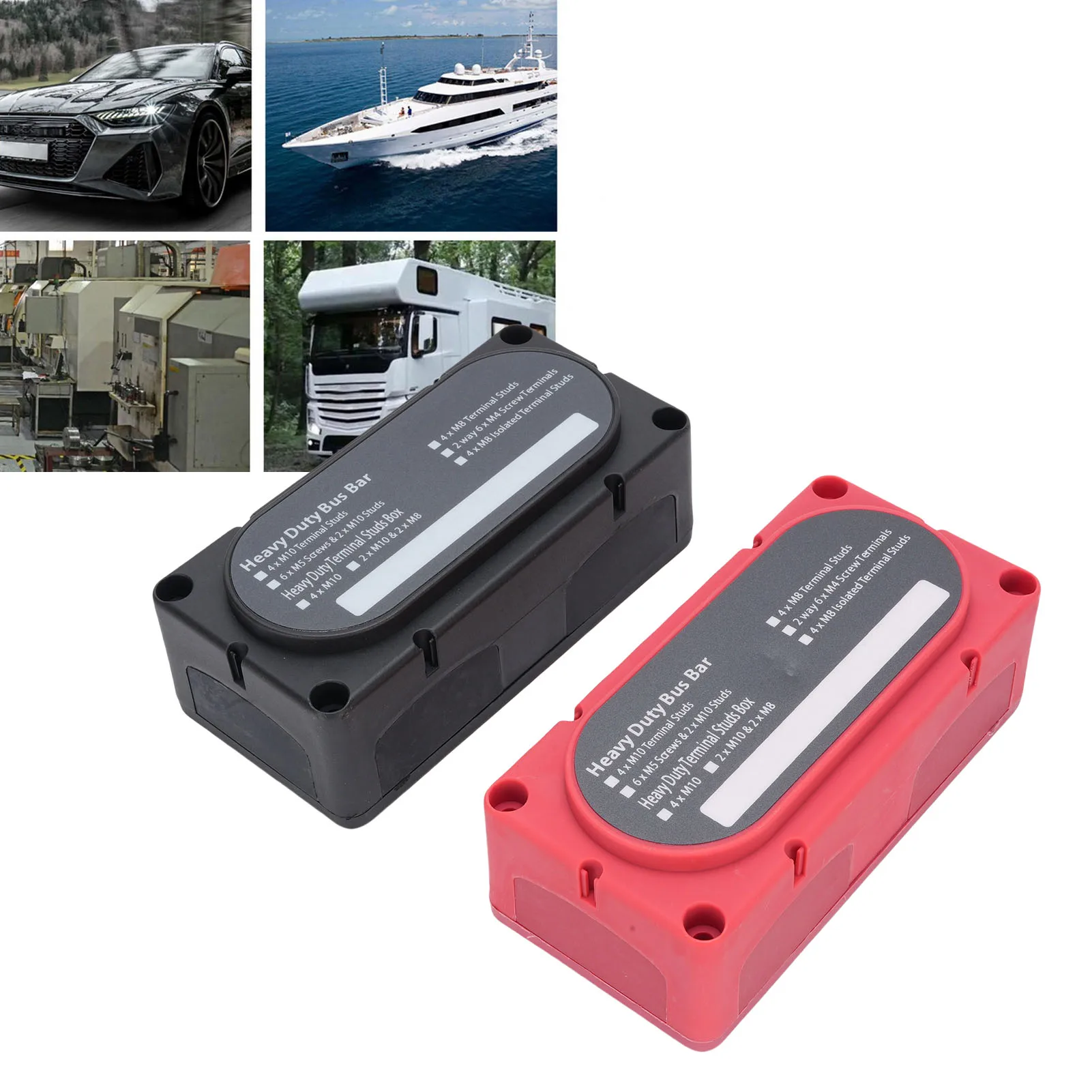 

12 Way M8 Terminal Block 150A Multifunctional Power Distribution Busbar for Automobiles Vehicles RVs Marine 150A Bus Bar