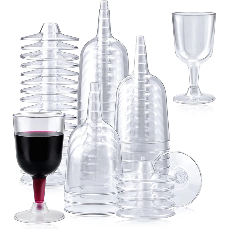 1/6pcs Detachable Wine Glass Portable Detachable Plastic Wine Glasses Lightweight Fall Resistance Reusable for Camping Outdoor