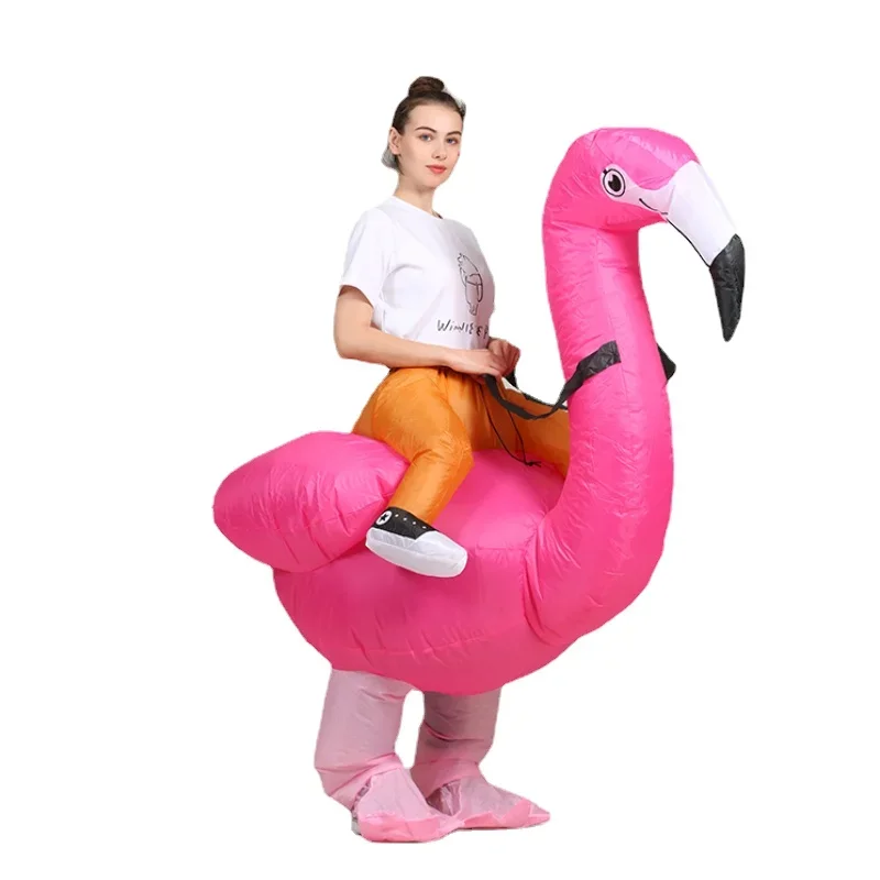 Flamingo Inflatable Costume Christms Mascot Halloween Costume For Women Adults Kids Cartoon Anime Mascot Cosplay For Party