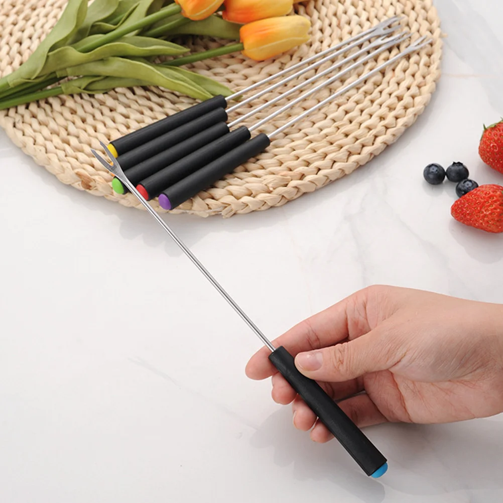 6 stücke Edelstahl Käse Gabeln Für Schokolade Tauchen Fondue Obst Kuchen Kugeln Hot Pot Küche Gadgets Bbq Backen Werkzeuge