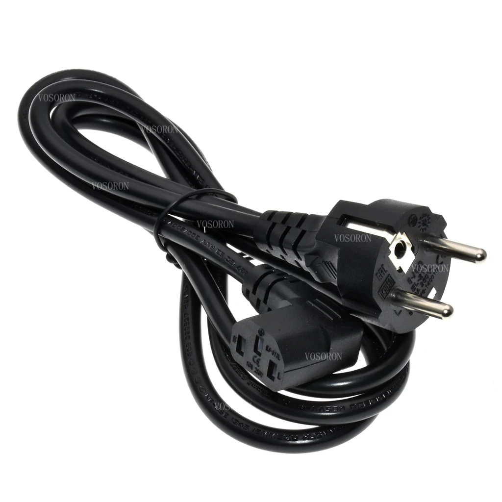 CEE7/7 European Straight Schuko to IEC C13 Power Cords, H05VV-F 0.75mm Cable, EU Schuko to C13 90 Degree Angle Power cord, 150CM
