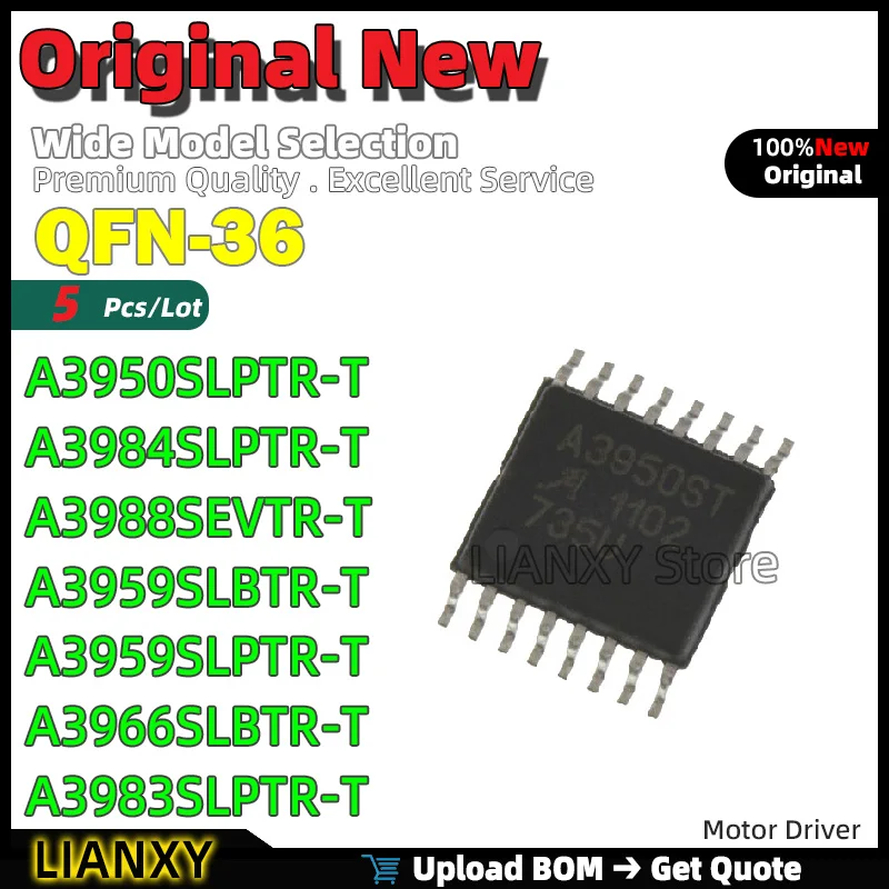 5pcs QFN-36 A3950SLPTR-T A3984SLPTR-T A3988SEVTR-T A3959SLBTR-T A3959SLPTR-T A3966SLBTR-T A3983SLPTR-T A3921KLPTR-T New Original