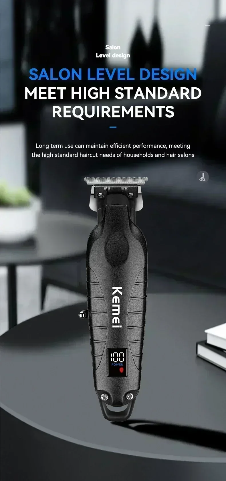 Kemei KM-2290 KM-2293 KM-T95 Professionelle Schneidemaschine Elektrorasierer Haarschneider mit LCD-Display Herren-Haarschneidemaschine – Detail 12