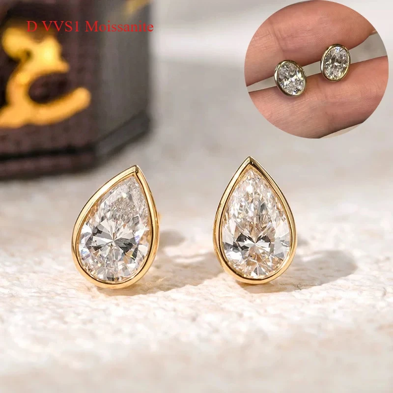 

Classic Oval/Water Drop Bubble Moisanite Earrings For Women S925 Silver Plated White 18K Gold Party Wedding Jewelry Wholesale
