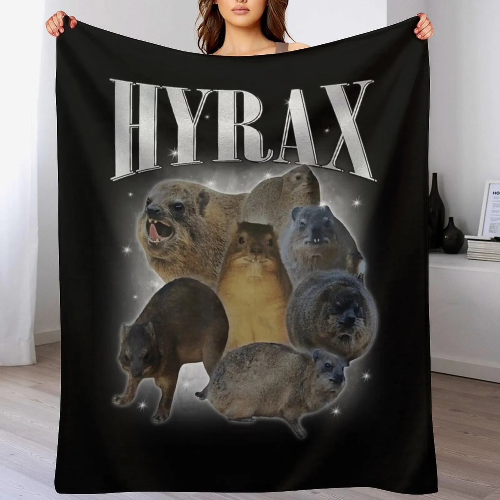

Funny Hyrax Oddly Specific Meme Animal For Family Tee Throw Blanket Color Fast Cozy Throw Blanket