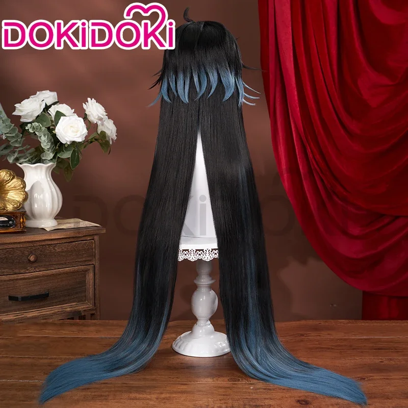 2025 В НАЛИЧИИ Dan Heng IL Wig Game Honkai: Star Rail Косплей DokiDoki Dan Heng Imbibitor Lunae Мужские черные волосы с рогами Серьги-о-А