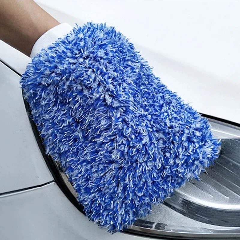 Coral velvet car cleaning gloves Large color plush fine fiber cleaning towel Car cleaning supplies Bear PAWS accessories