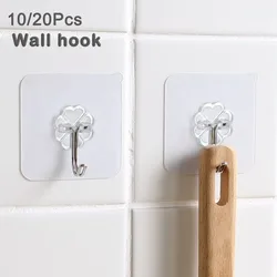 Transparent Strong Self Adhesive Hooks Coat Anti-skid Hook Bathroom Kitchen Wall Hanging Sticker Without Drilling