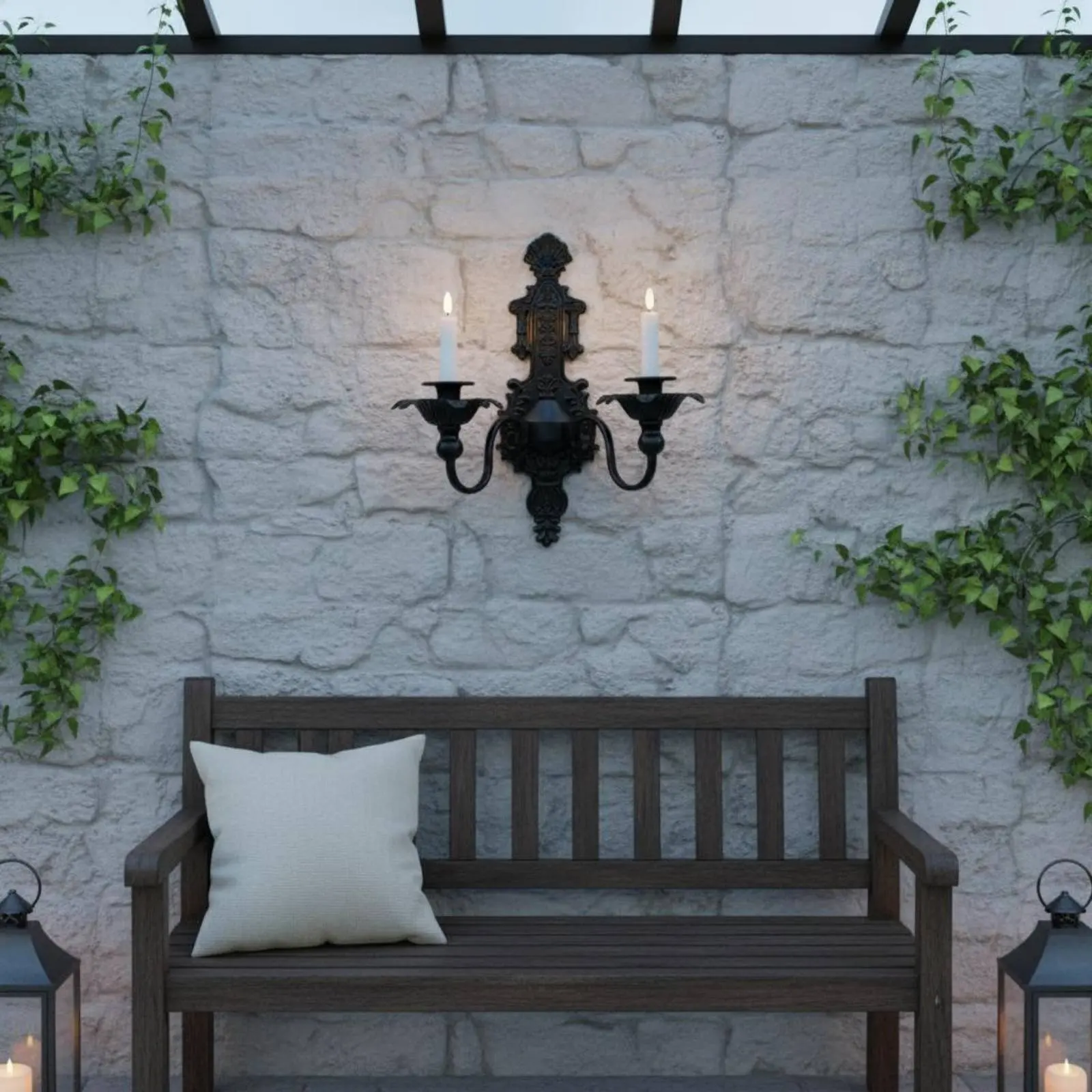2 Pieces Wall Sconce Candle Holder European Design Vintage Wall Candle Holder Retro Look Easy Installation for Living Room