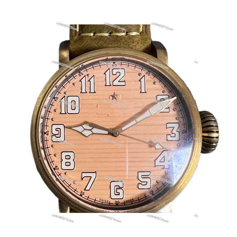 2023 New 45mm bronze fully automatic mechanical watch, waterproof watch, luminous pilot watch, retro fashionable men's watch