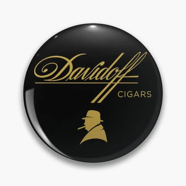 Davidoff Cigars Black  Soft Button Pin Gift Hat Lapel Pin Lover Badge Creative Cute Metal Jewelry Women Funny Fashion Decor