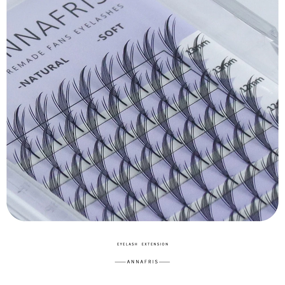 ANNAFRIS Comic Spire Wimpernverlängerung, vorgefertigte Fächer, natürlicher Kaschmir, Manga, falsche Wimpern, natürliche weiche Federform, Pteris Lash