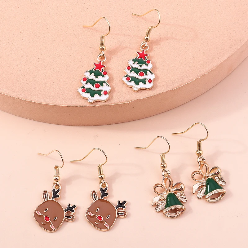 Neue Mode Mix Stile Frohe Weihnachten Ohrringe für Frauen Weihnachten Baum Deer Santa Baumeln Ohrringe Neue Jahr Schmuck Geschenke – Detail 11