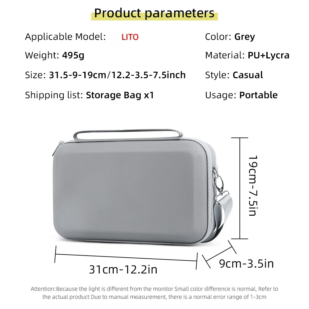 

Hard Storage Case for DJI Lito X1/Lito1,Portable Carrying Case Waterproof PU Protective Box Dust-Proof Cover Travel Shoulder Bag