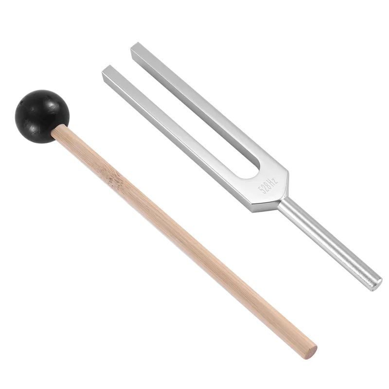 ABUE-2X Tuning Fork 528HZ Tuner With Mallet For Healing Chakra,Sound Therapy,Keep Body,Mind And Spirit In Perfect Harmony