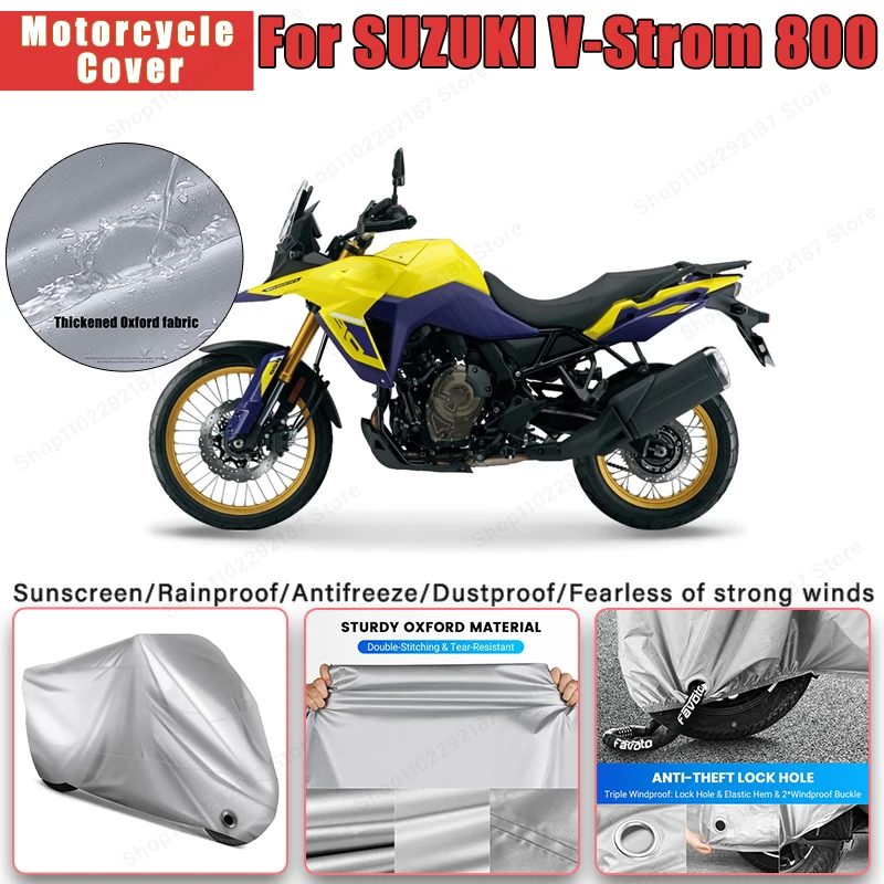 

For SUZUKI V-Strom 800 No Ear Motorcycle Cover - Outdoor Full Body Protection, Waterproof Dustproof Sunscreen Moto Accessories