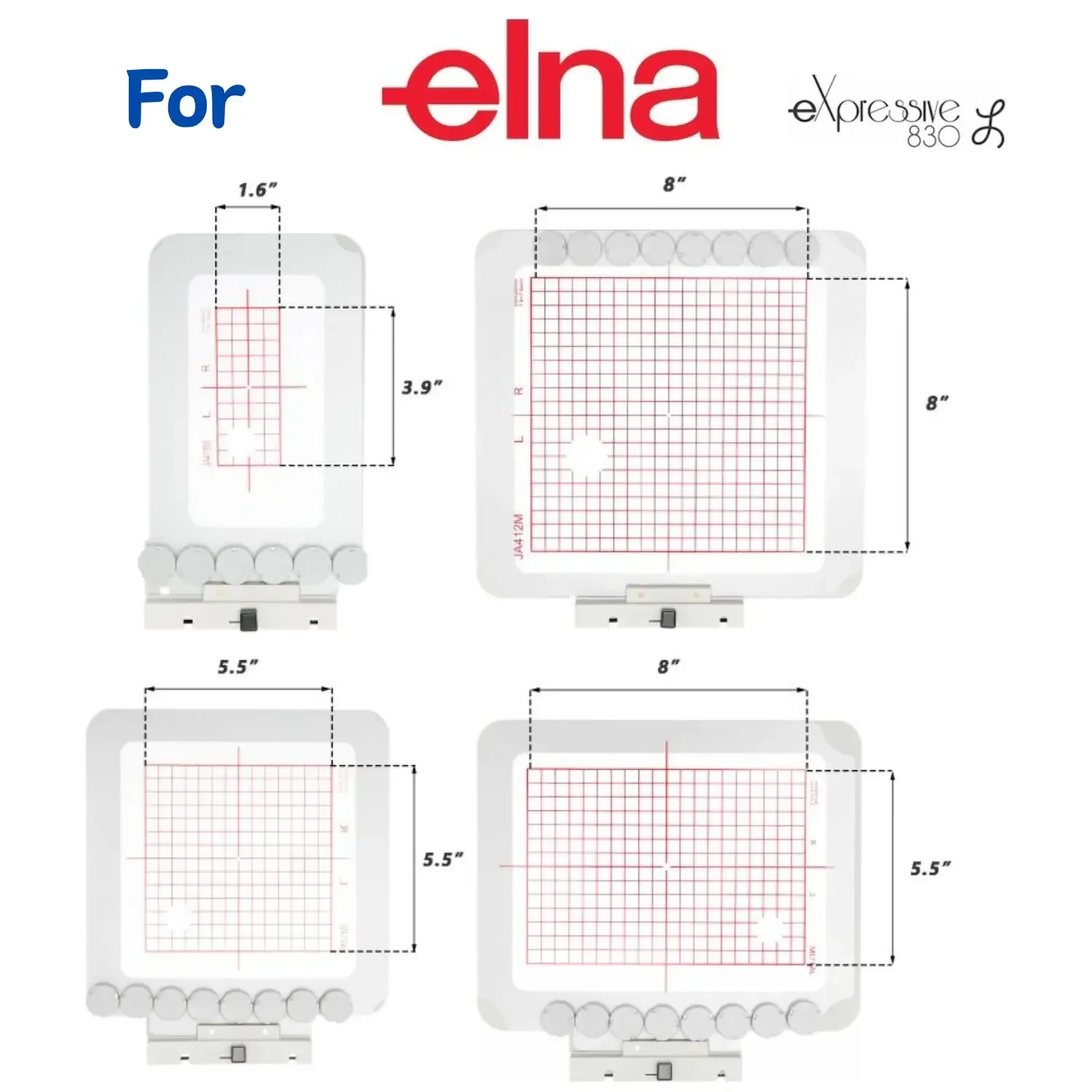 

Elna eXpressive 830L Embroidery Machines Magnetic Embroidery Mighty Hoop Frame