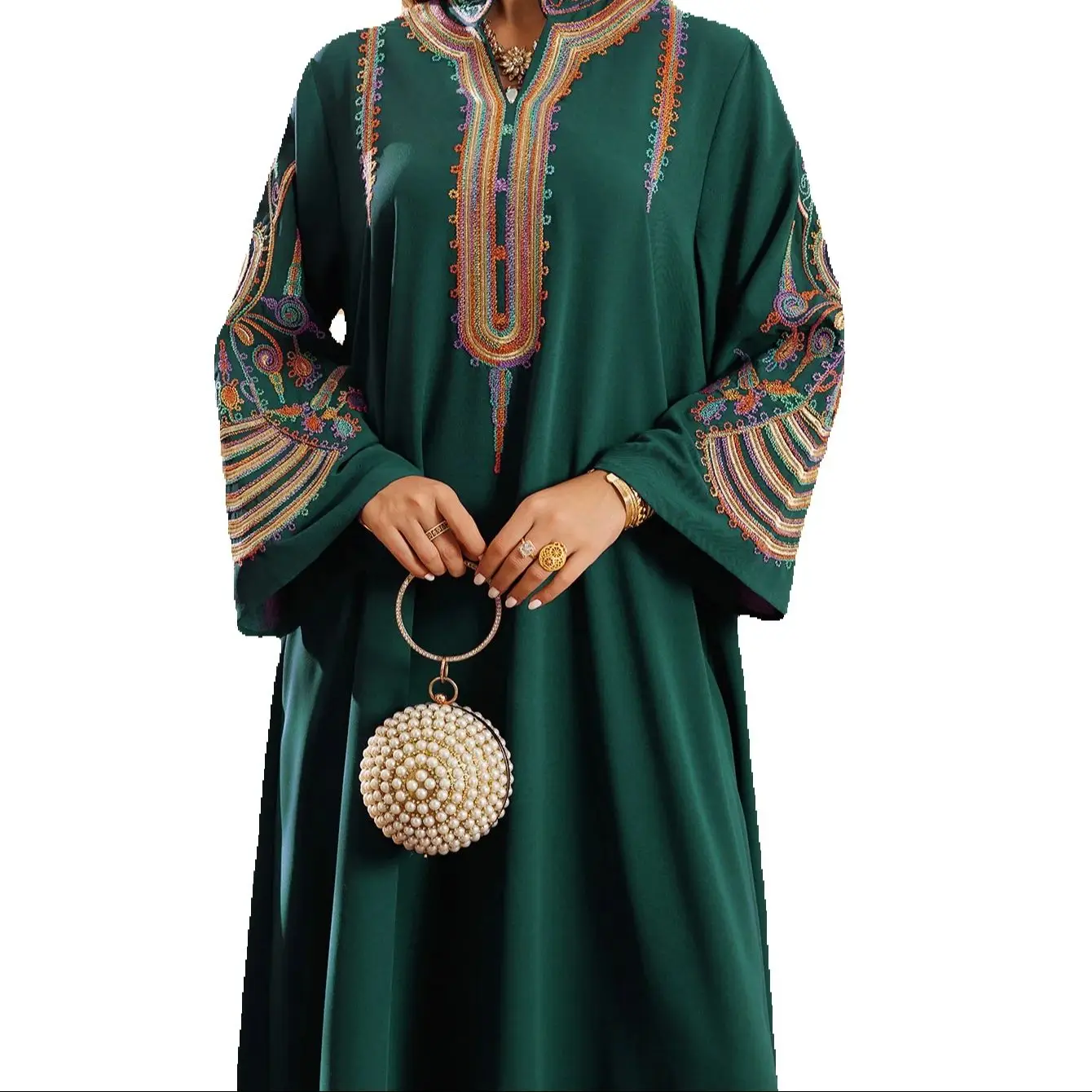 

Femme Musulmane Jalabiya Eid Djellaba Embroidery Abayas for Women Muslim Maxi Dress Dubai Kaftan Turkey Robe Islam Jalabiya Gown