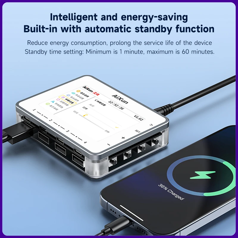 AIXUN PF26 daya penguatan kuat multi-port, hemat energi cerdas kompatibel dengan berbagai pengisian daya Cepat mandiri