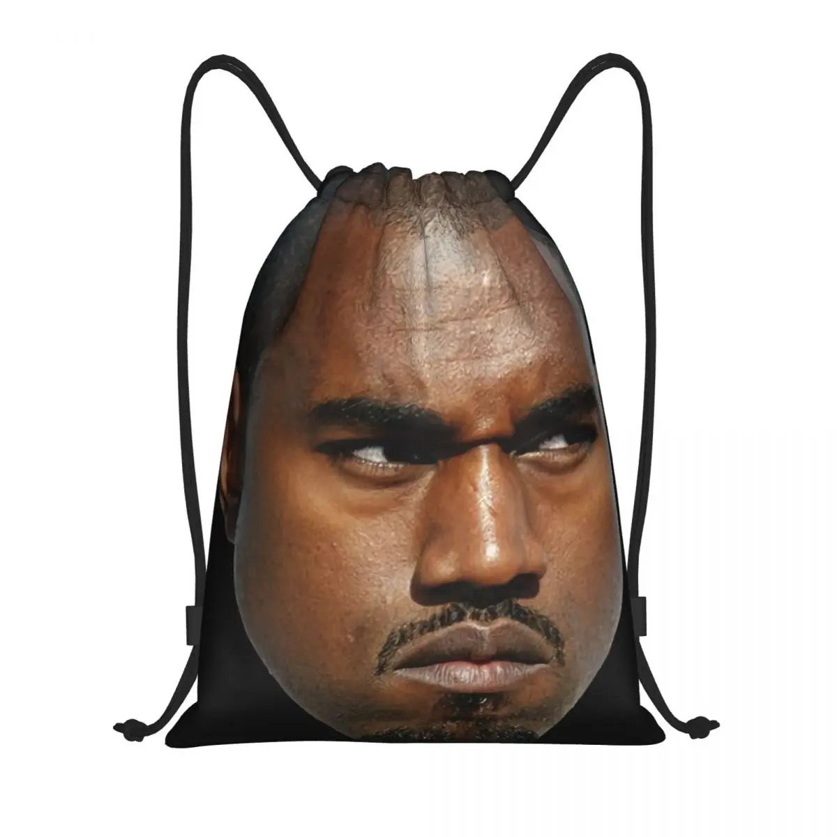 Mochila personalizada divertida Kanye West Meme con cordón para hombre y mujer, saco de entrenamiento deportivo para gimnasio, Rapper portátil,