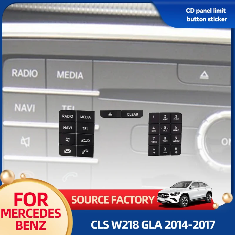 

Interior Mouldings Car Center Console CD Panel Multimedia Button Stickers for Mercedes Benz CLS W218 2014-2017 GLA X156