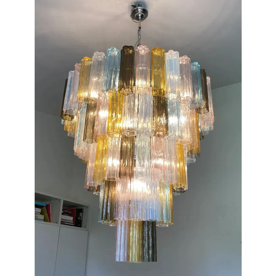 Glass Tube Chandelier Murano Glass Chandelier Italian Pendant Lamp Home Decor Kitchen Island Lighting Lusters Luminaires